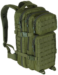 Rucsac US Assault I "Basic" Oliv MFH - Bretele Padded, Spate Hidratare