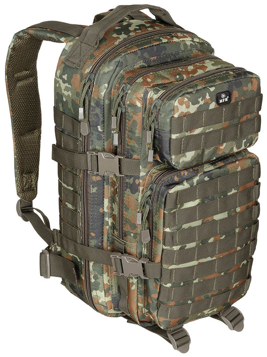 Rucsac US Assault I BW Flecktarn MFH - Bretele ajustabile, Compartiment hidratare