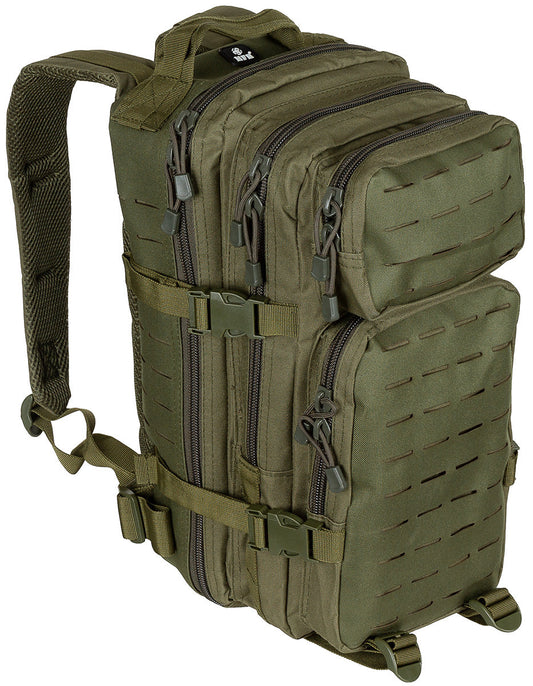 Rucsac US Assault I "Laser" Oliv MFH - Bretele Căptușite, Sistem Hidratare
