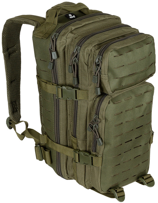 Rucsac US Assault I "Laser" Oliv MFH - Bretele Căptușite, Sistem Hidratare