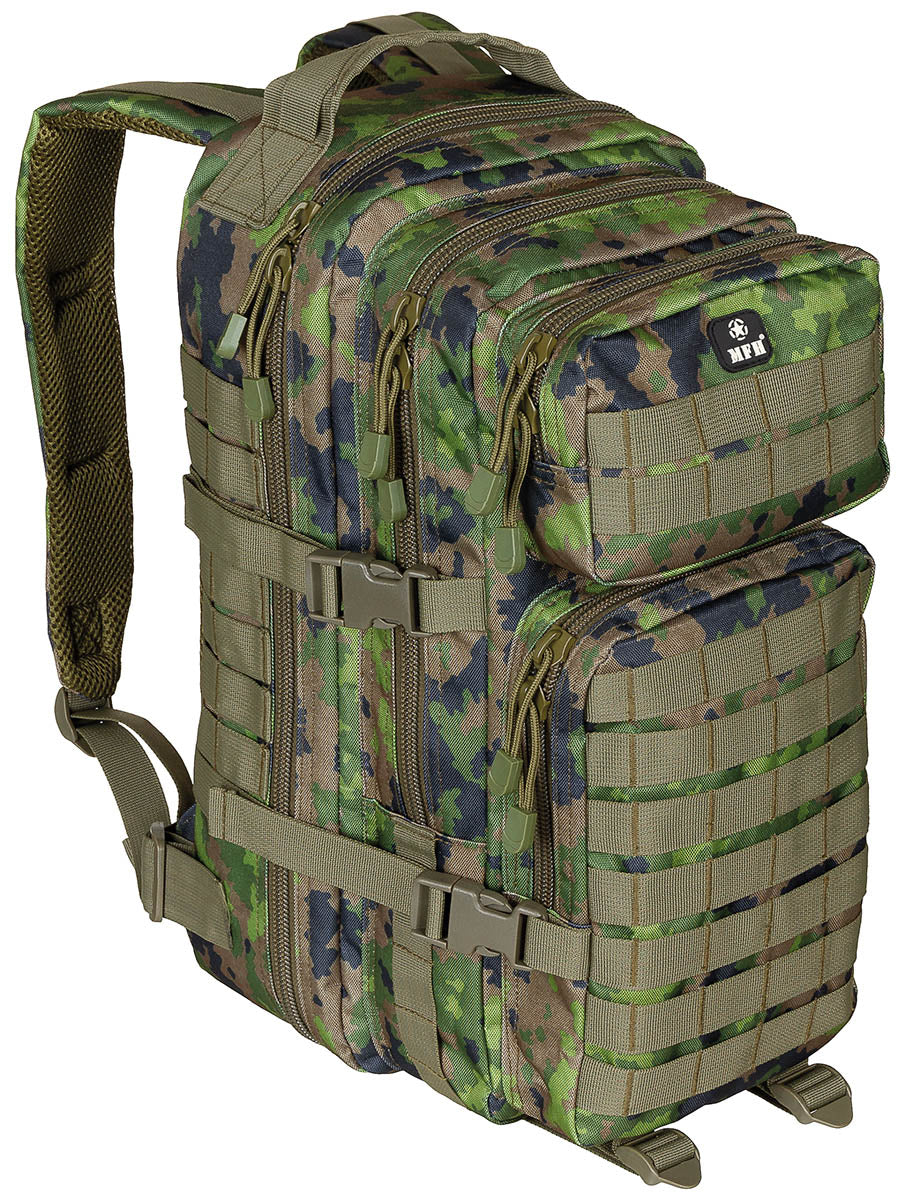 Rucsac US Assault I M05 Camo MFH - Bretele Căptușite, Compartiment Hidratare