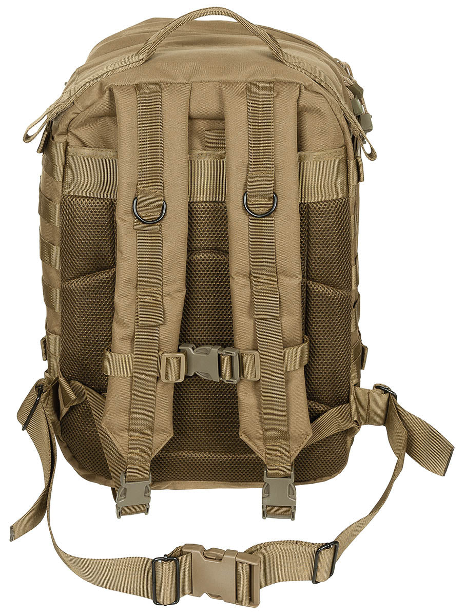 Rucsac US Assault II Coyote Tan MFH - Bretele Ajustabile, Spate Aerisit