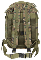 Rucsac US Assault II Digital Woodland MFH - Bretele Ajustabile, Compatibil Hidratare