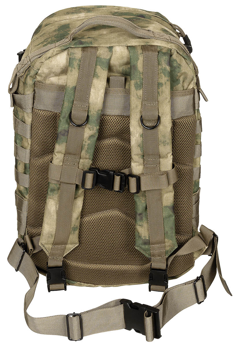 Rucsac US Assault II HDT-camo FG MFH - Bretele căptușite, Spate ventilat