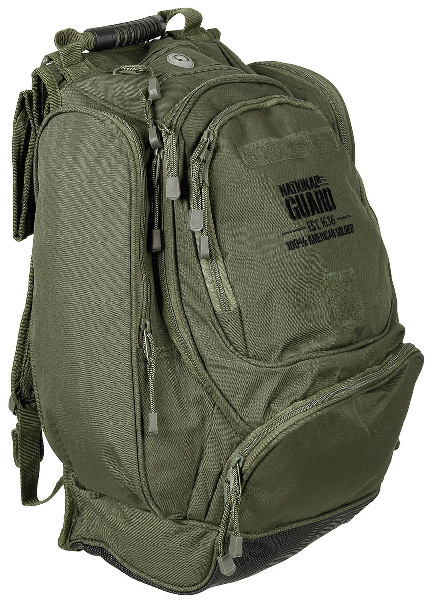 Rucsac US 'NATIONAL GUARD' Oliv MFHProfessional - Buzunar Telefon, Port Căști
