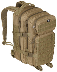 Rucsac US Rucksack Assault I Coyote Tan MFH - Bretele Căptușite, Compatibil Hidratare