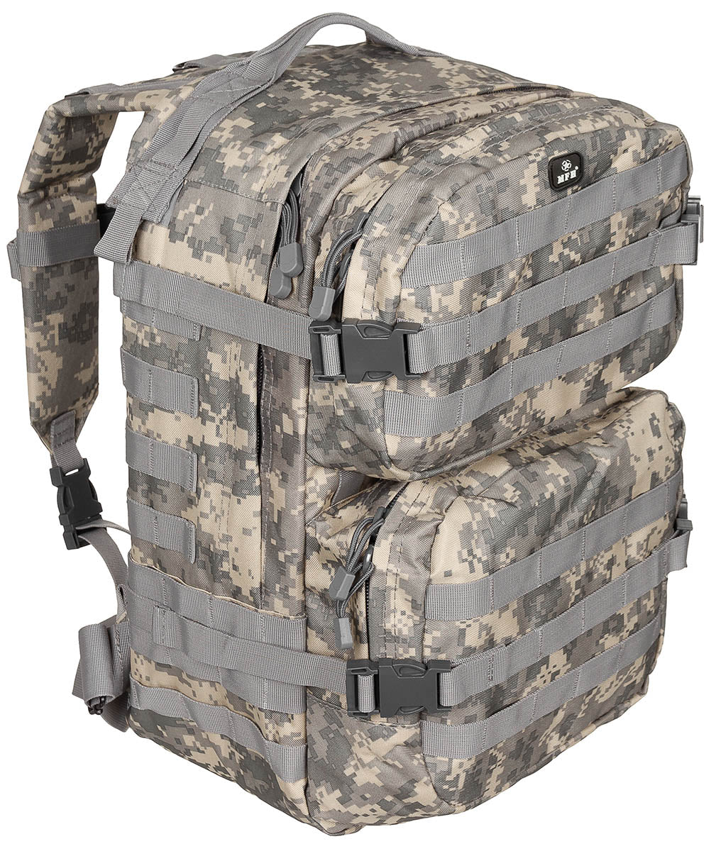 Rucsac US Rucksack, Assault II AT-digital MFH - Bretele Ajustabile, Spate Mesh