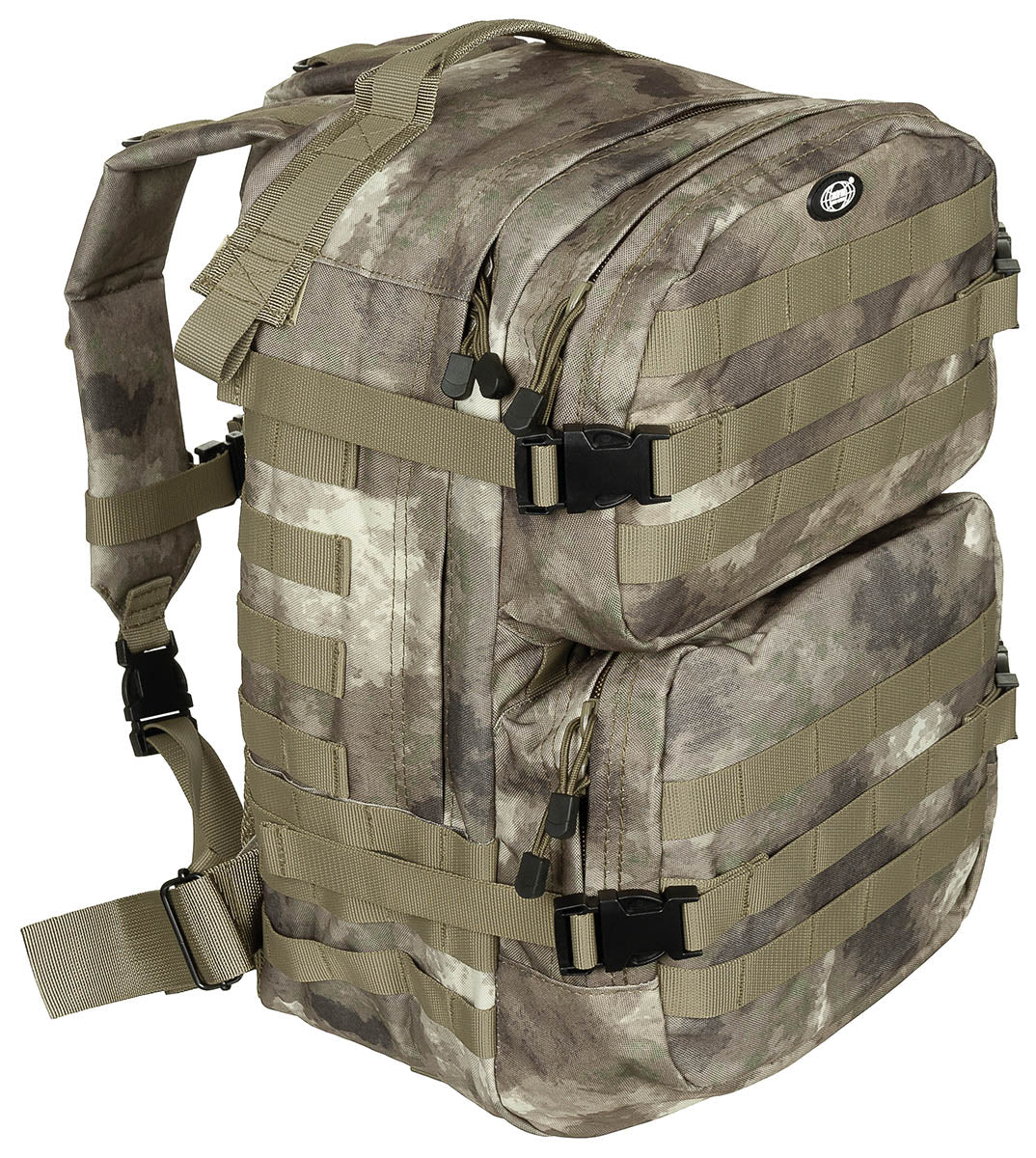 Rucsac US Rucksack Assault II HDT-camo MFH - Bretele căptușite, Spate ventilat