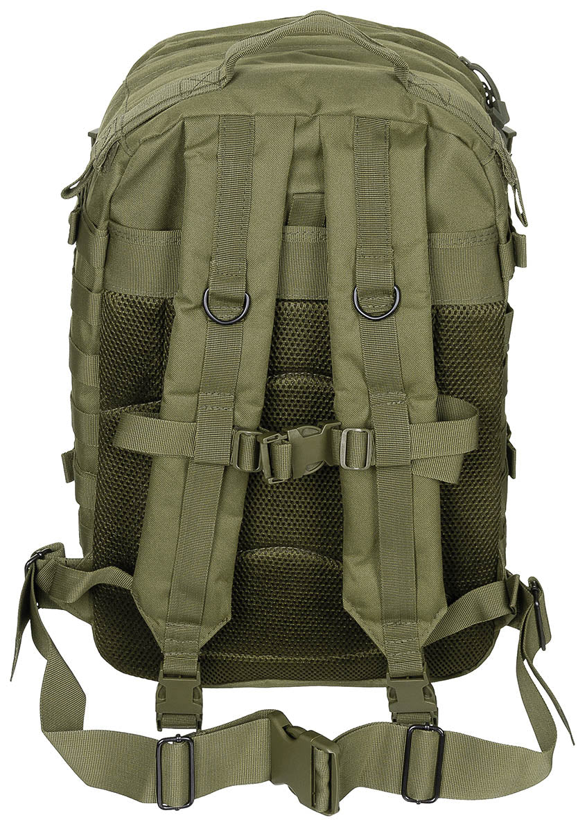Rucsac US Rucksack Assault II Oliv MFH - Bretele Ajustabile, Spate Ventilat