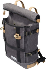 Rucsac Vintage Louis - Canvas Cerat, Detalii Piele