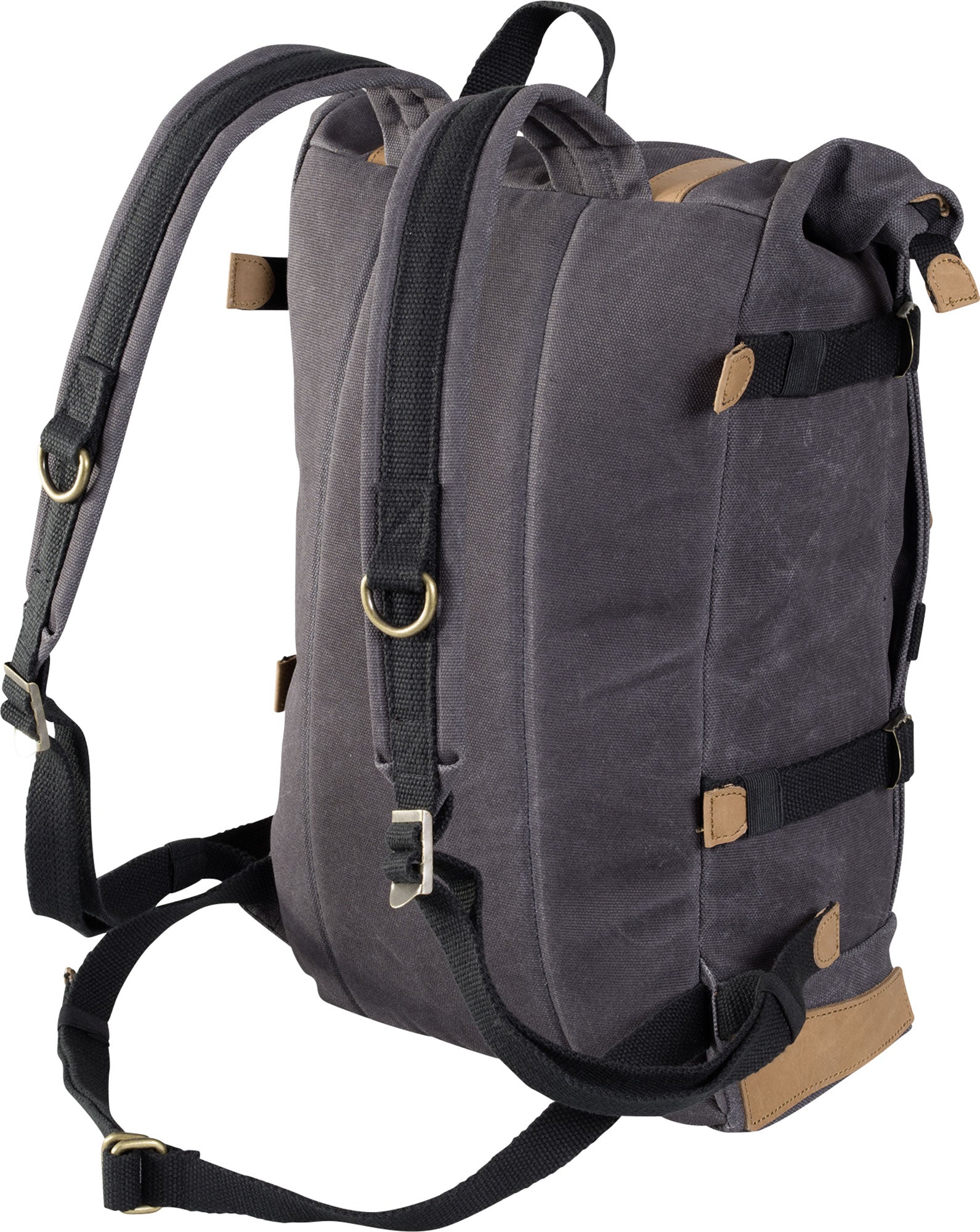Rucsac Vintage Louis - Canvas Cerat, Detalii Piele