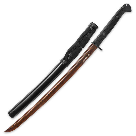 Sabie Honshu Boshin Black Damascus Wakizashi Katana United Cutlery