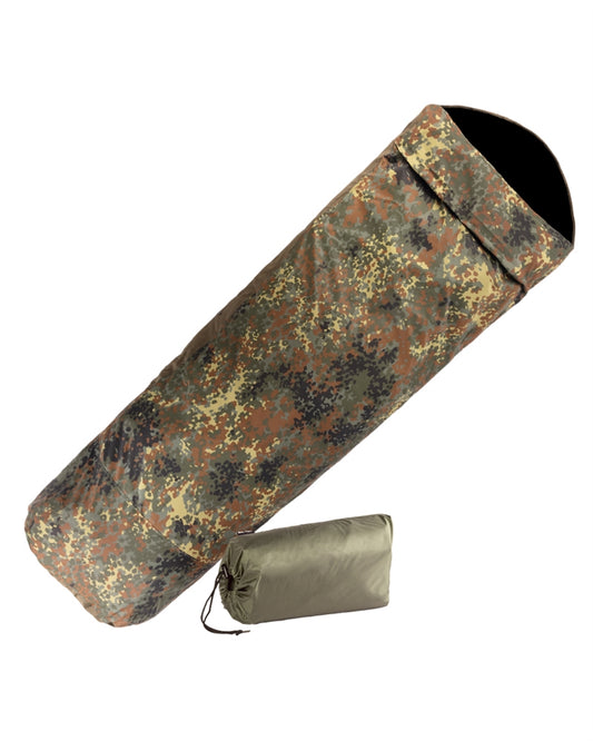 Sac Bivuac Mil-Tec Laminat 3 Straturi – 5.000 mm, 225 x 85 cm, Flecktarn