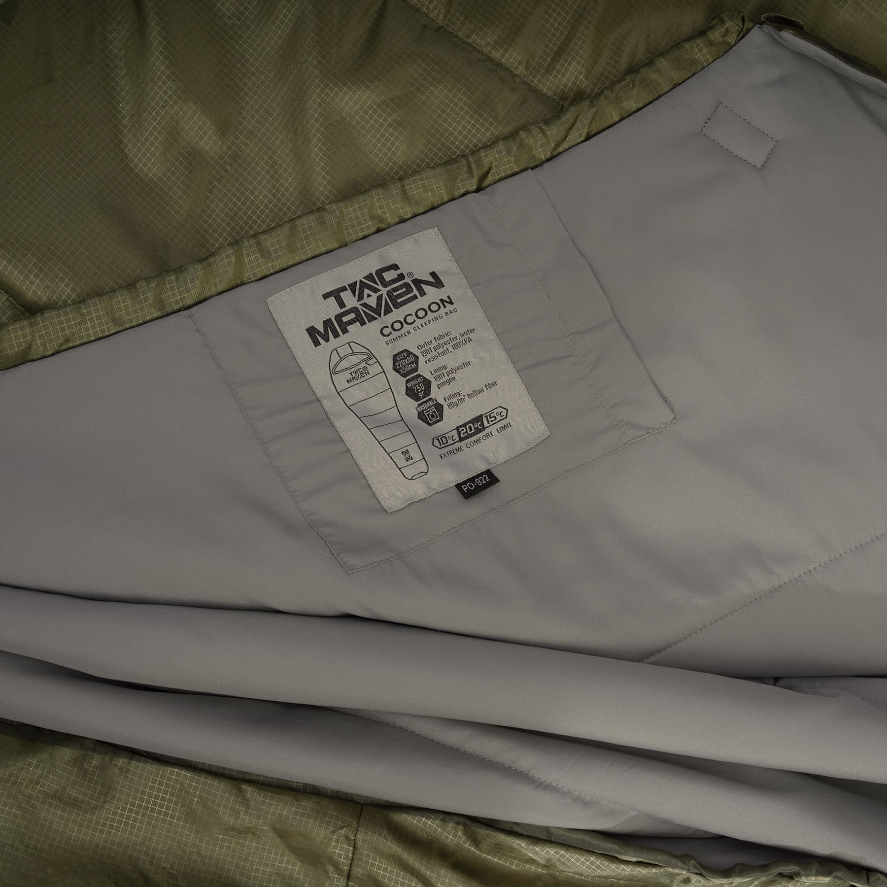 Sac de Dormit Cocoon Sleeping Bag 80GR/M² D19021 RAL7013 Pentagon Tactical - Confort Superior pentru Nopți Estivale