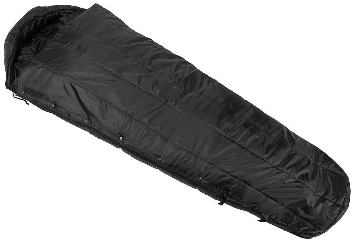 Sac de dormit GI Modular "Interm." Negru MFH - -23°C, Fermoar YKK
