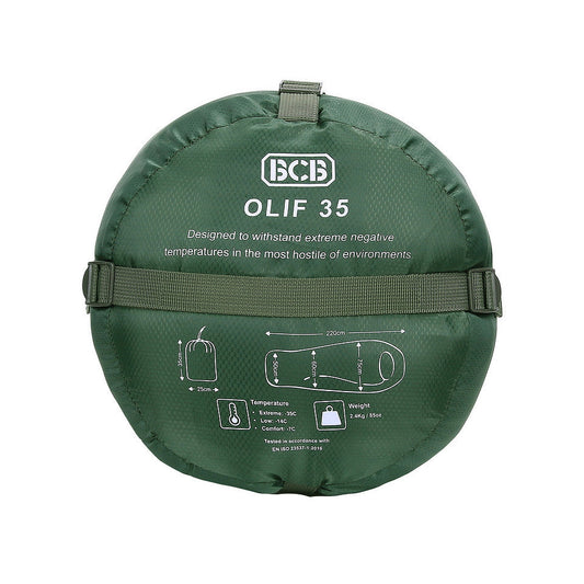 Sac de Dormit Iarnă OLIF 35 Verde Oliv BCB - Rezistență Extremă la Frig