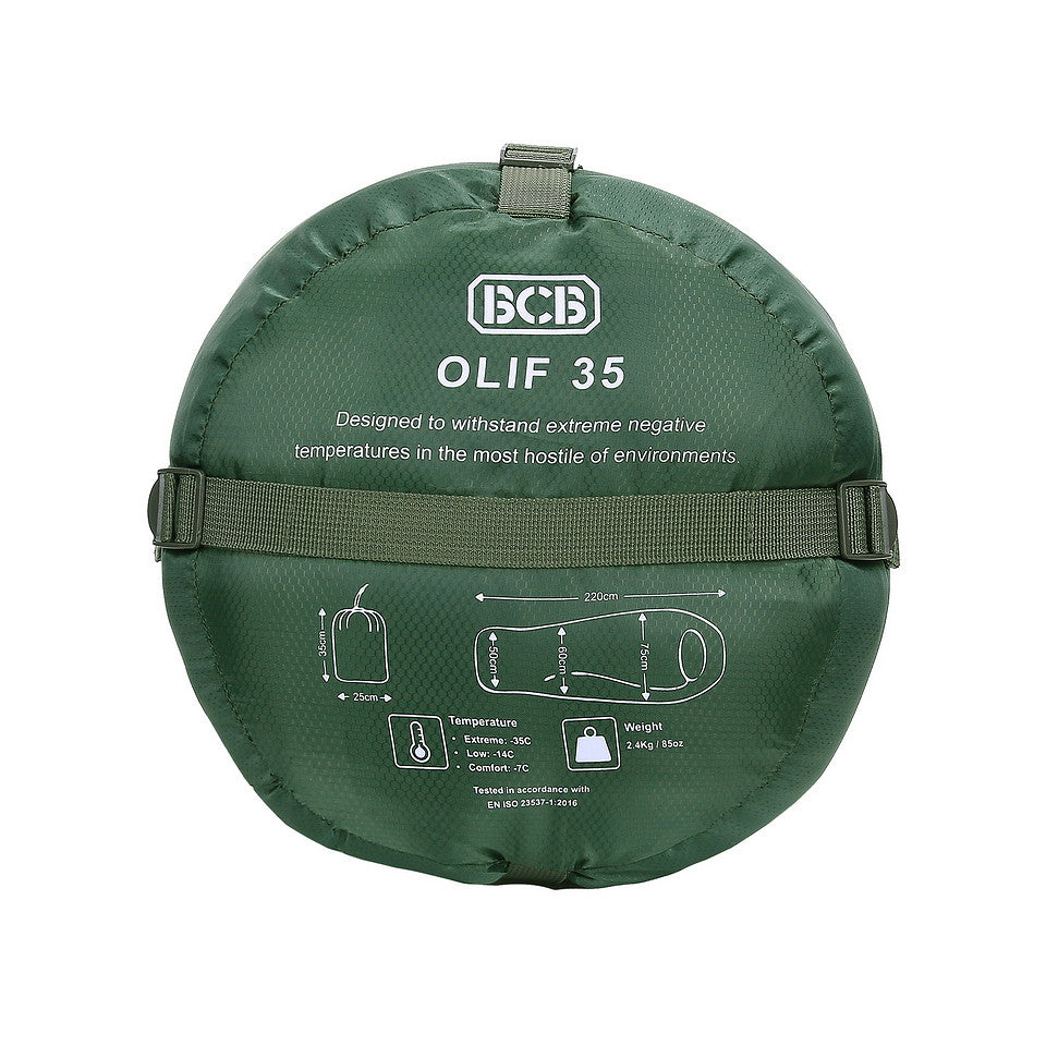 Sac de Dormit Iarnă OLIF 35 Verde Oliv BCB - Rezistență Extremă la Frig