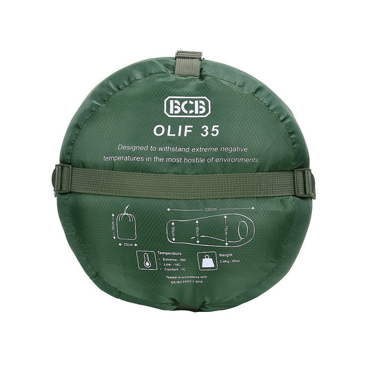 Sac de Dormit Iarnă OLIF 35 Verde Oliv BCB - Rezistență Extremă la Frig