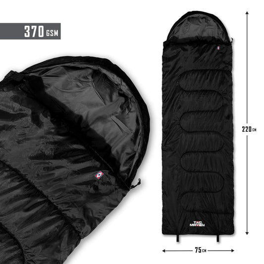 Sac de Dormit Major Sleeping Bag 370GR/M² D19002 Black Pentagon Tactical - Performanță și Ventilație Optimă în orice Mediu