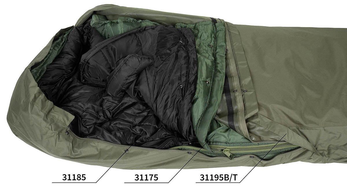 Sac de Dormit Modular GI Parte Exterioară Oliv MFH - Stil US Army, -1°C