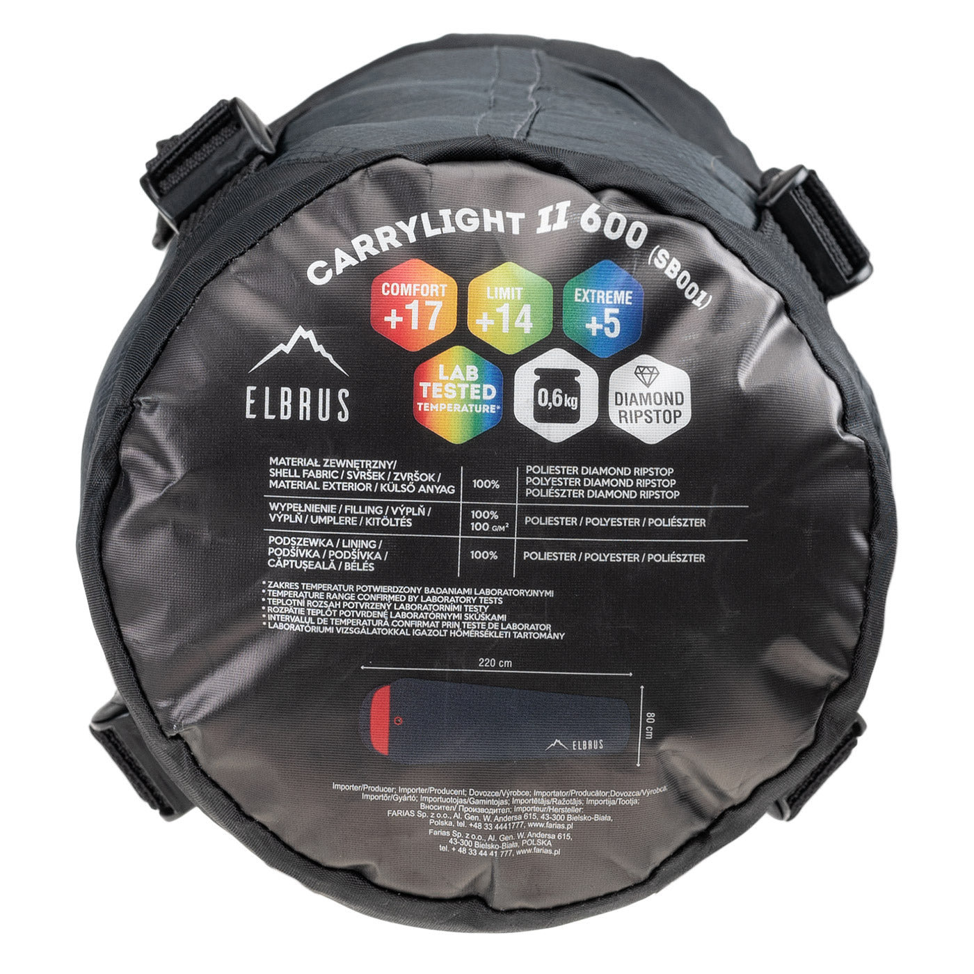 Sac de Dormit Tip Mumie CARRYLIGHT II 600 ELBRUS - Ultraușor, Compact - 3