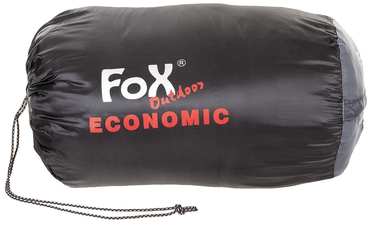 Sac de dormit tip mumie Economic Negru FoxOutdoor - -4°C la +18°C, Geantă inclusă