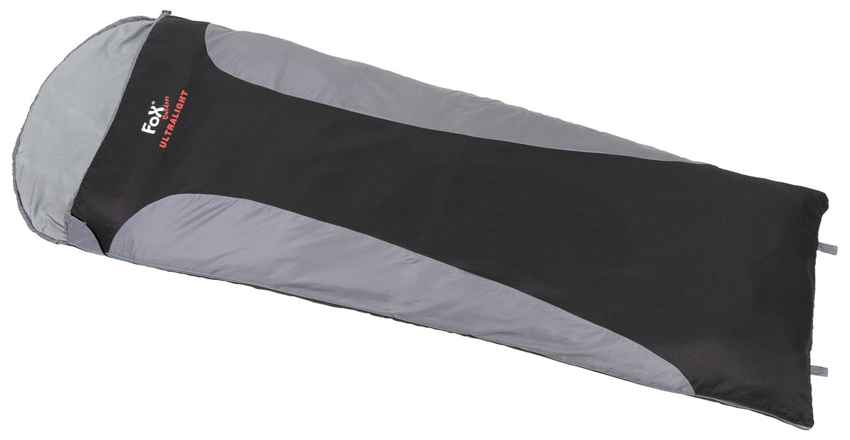 Sac de Dormit Ultralight Negru FoxOutdoor - +11°C la +21°C, Fermoar pe toată lungimea