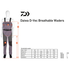 Salopetă Waders Breathable DAIWA D-VEC - Uscat și Confortabil, Mărimea L - 2