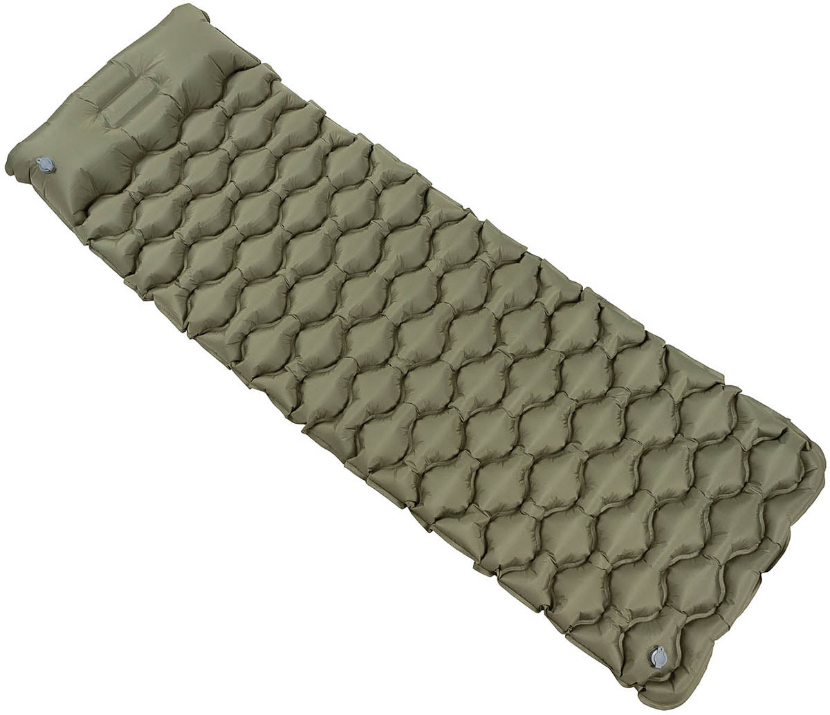 Saltea de Dormit Gonflabilă cu Tetieră Oliv FoxOutdoor - Compactă, Umflare Rapidă