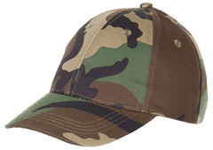 Șapcă de baseball copii camuflaj woodland MFH - Reglabilă, Cozoroc curbat