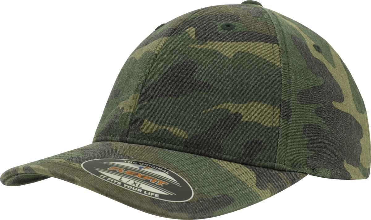 Sapca Flexfit Garment Washed Camo Woodland Brandit - Confort Superior