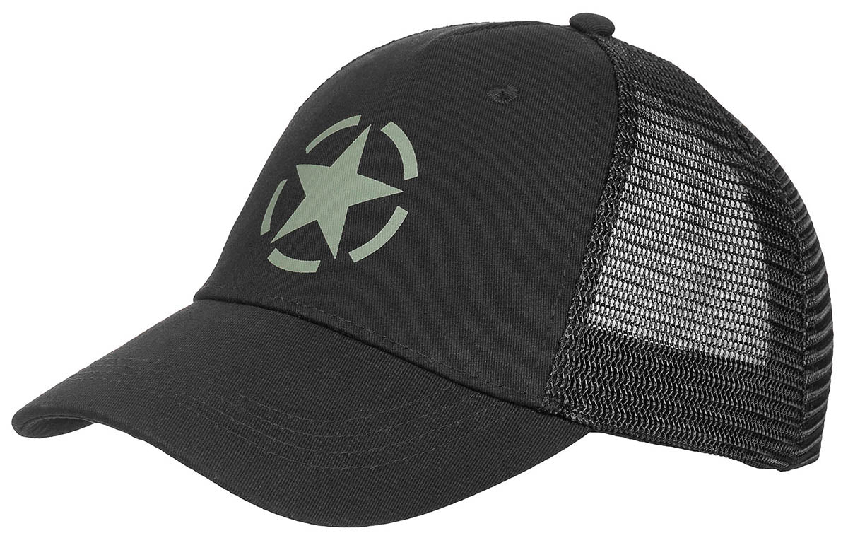 Șapcă Trucker Negru MFH - Sistem Snapback, Plasă spate