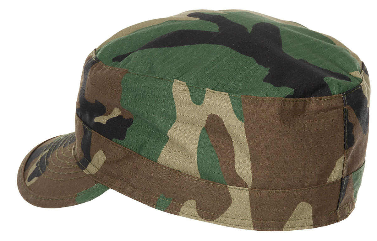 Șapcă US BDU Feldmütze Rip Stop woodland MFH - 100% Bumbac, Cozoroc Rotund