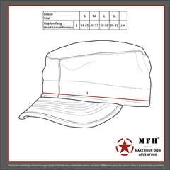 Șapcă USMC Rip Stop Negru MFH - 100% Bumbac, Design Octogonal