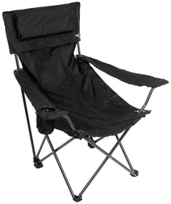 Scaun Pliant Deluxe Negru FoxOutdoor - Sarcină Max. 110 kg, Înălțime Șezut 40 cm