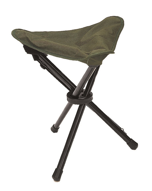 Scaun Pliant Mil-Tec cu 3 Picioare – Cadru din Oțel, 100 kg, Oliv