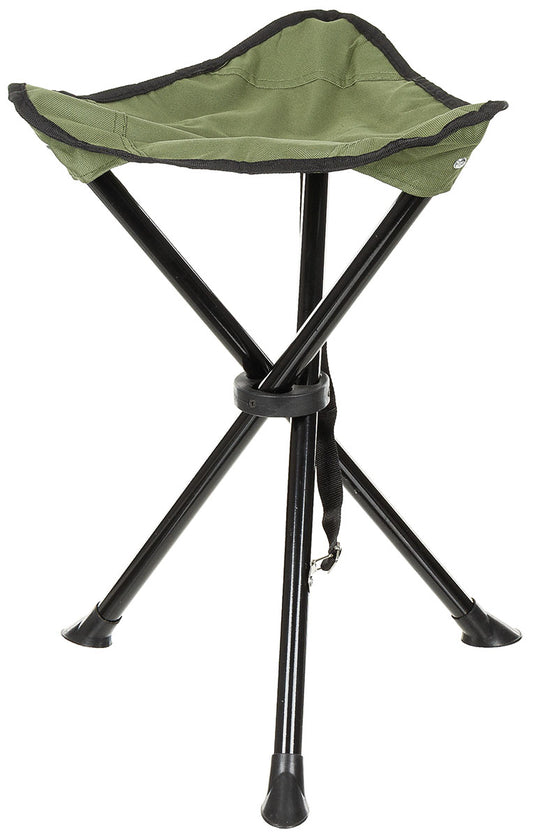 Scaun Pliant Trei Picioare Oliv FoxOutdoor - Înălțime Șezut 40cm, Sarcină Max. 90kg