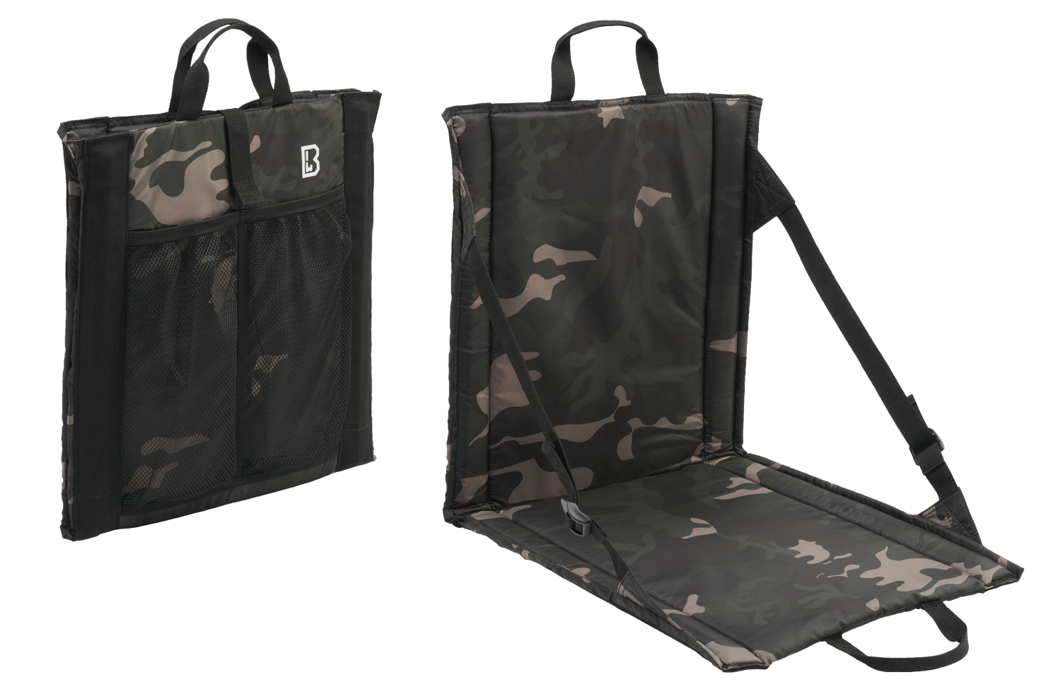 Scaunel Pliabil Dark Camo Brandit - Portabilitate Maximă