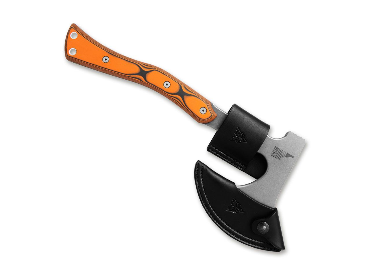 Secure Ucon Hawk TOPS Knives- Lamă Oțel Carbon 1095, Mâner Portocaliu G10/Cauciuc