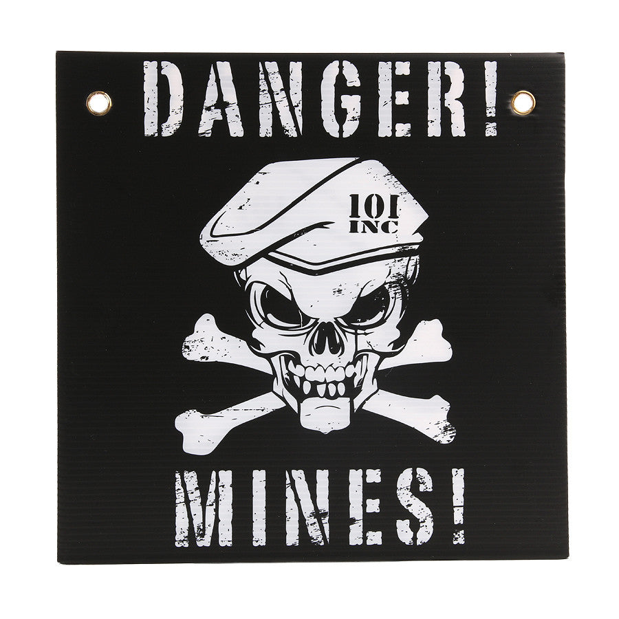 Semn Avertizare Plastic Danger Mines Negru/Alb - Delimitează Pericolul Clar