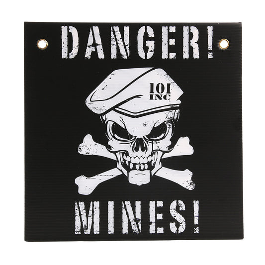 Semn Avertizare Plastic Danger Mines Negru/Alb - Delimitează Pericolul Clar