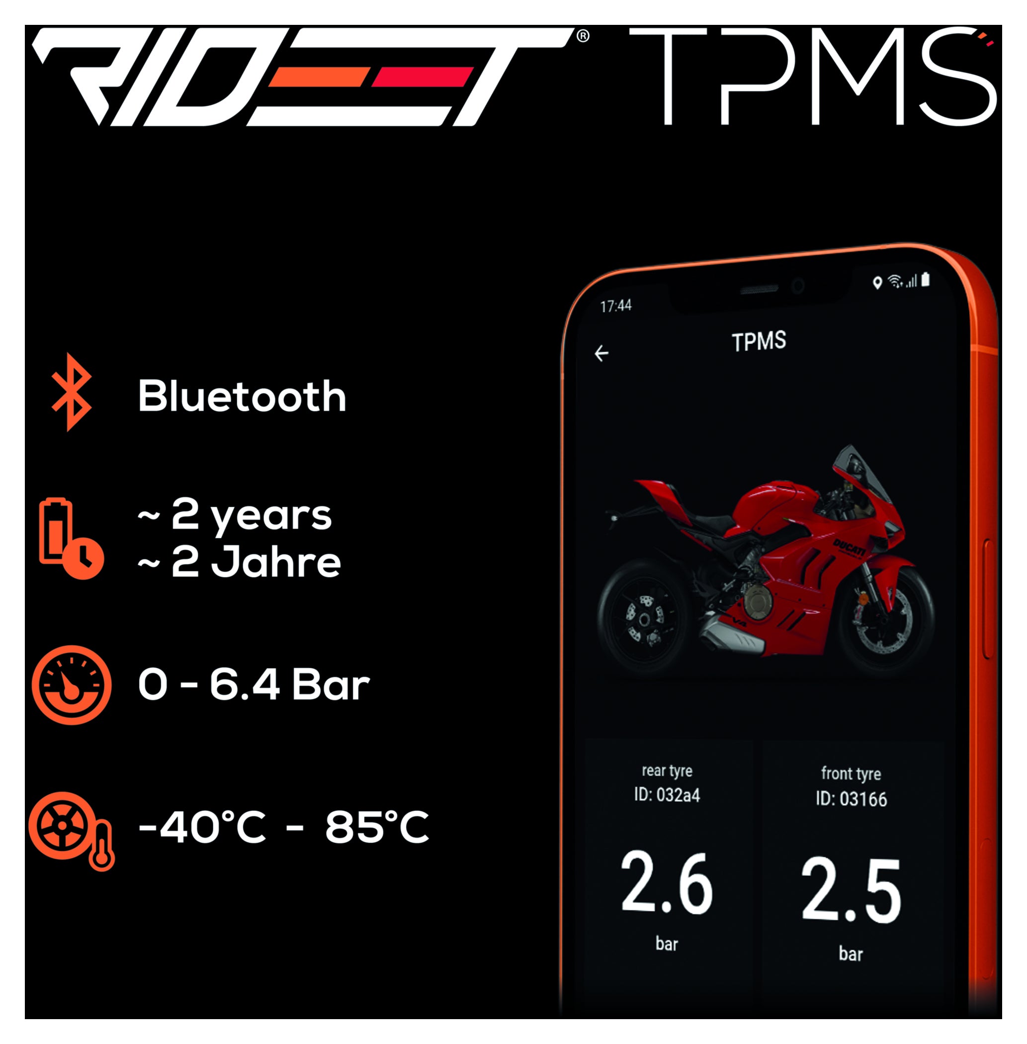 Senzori Presiune Anvelope TPMS Rideet - Monitorizare Inteligentă