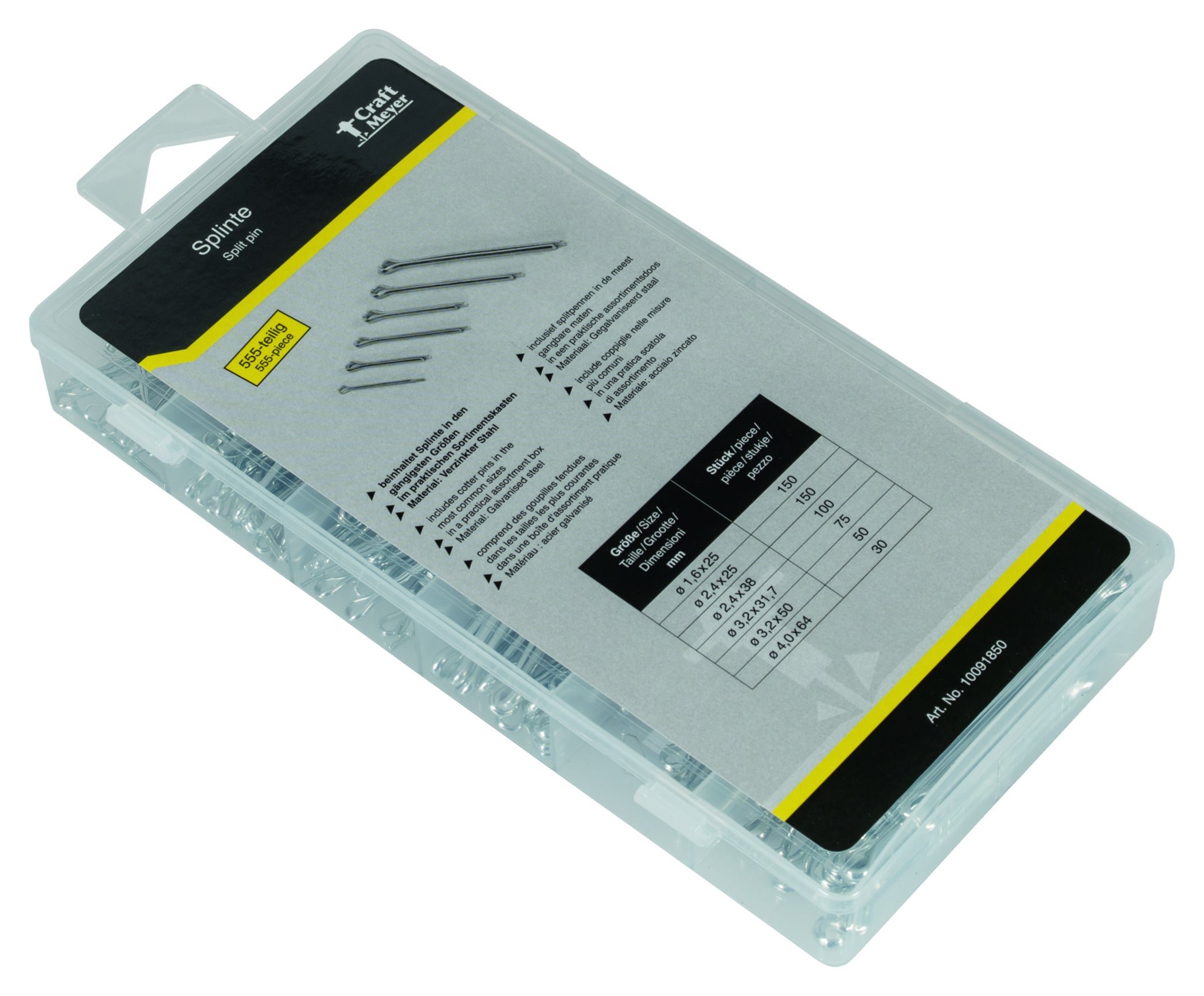Set Asortat Splinturi Craft-Meyer - 555 Bucăți, Oțel Zincat