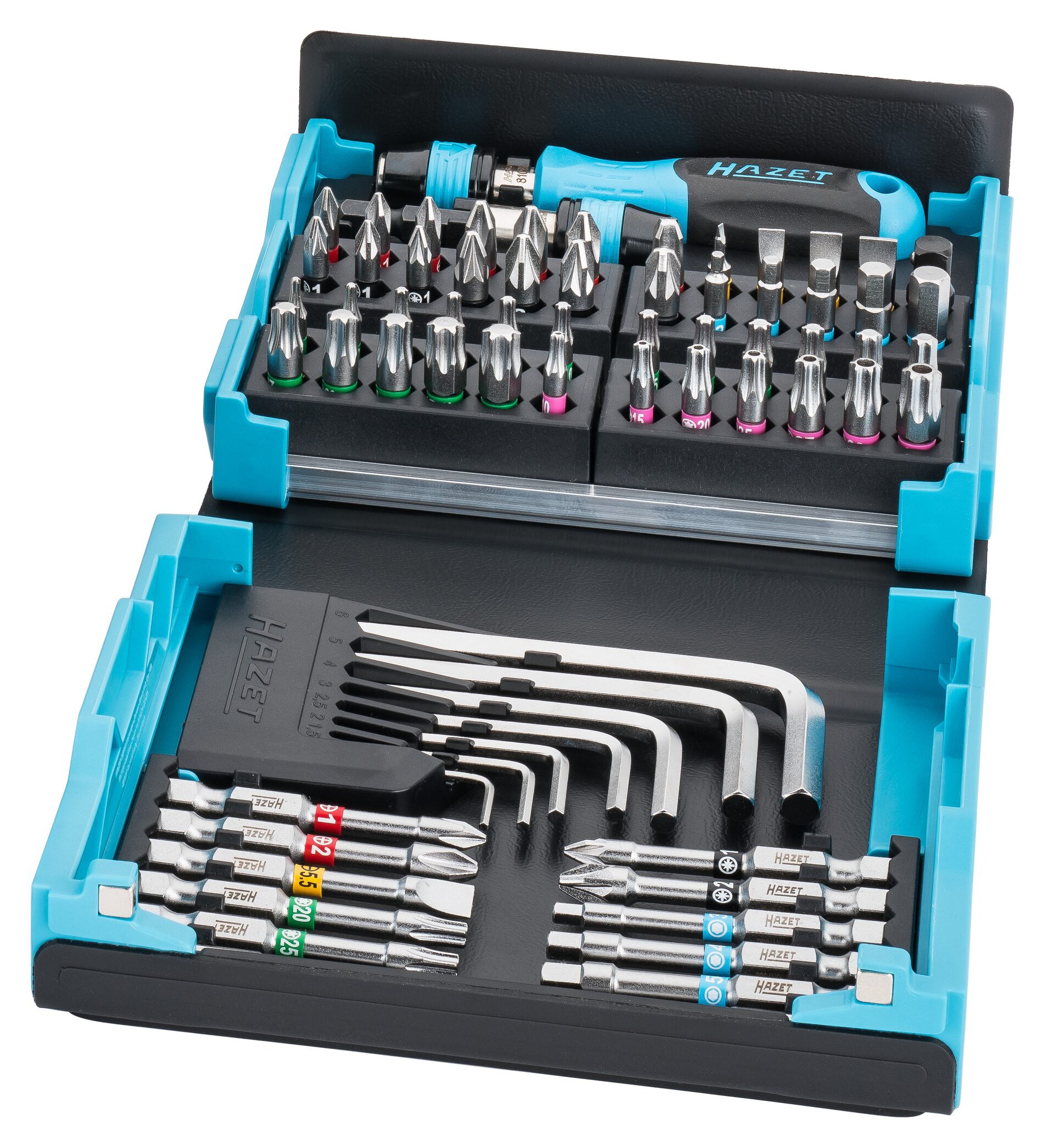 Set Biți și Șurubelniță Unghiulară SmartCase HAZET - 69 Piese Compact