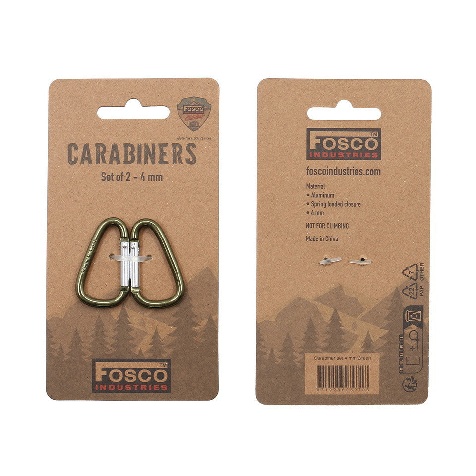 Set Carabiniere 4mm Karabijnhaken Verde - Ancorare Rapidă și Sigură