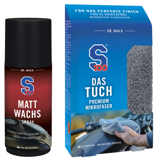 Set Ceară Mată S100 cu Lavetă Microfibră - Protecție și Îngrijire