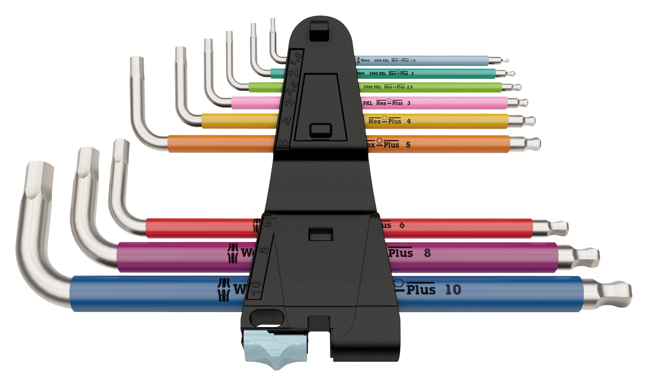 Set Chei Imbus Hex-Plus Wera - Inox, Multicolore, 9 Piese