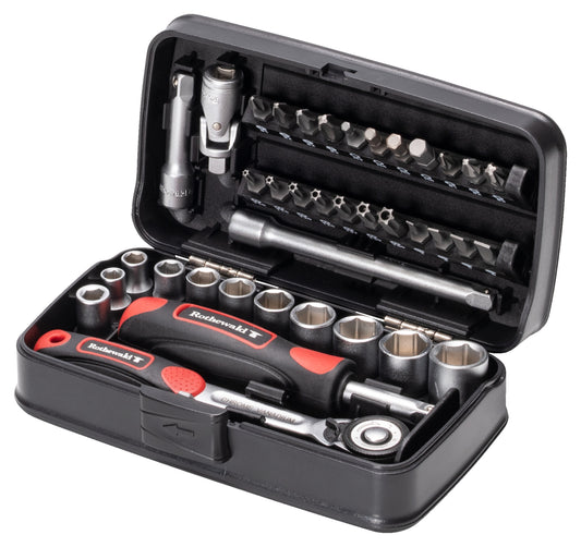 Set Chei Tubulare 38 piese Rothewald - Crom-Vanadiu, Compact