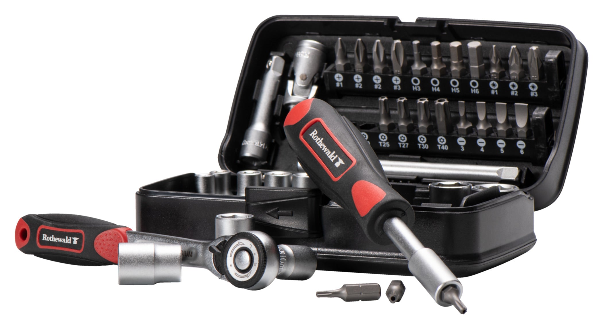 Set Chei Tubulare 38 piese Rothewald - Crom-Vanadiu, Compact