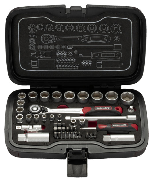 Set Chei Tubulare 45 piese Rothewald - Compact & Versatil